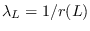 $%
\lambda _{L}=1/r(L)$
